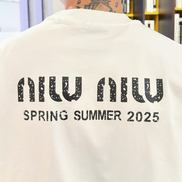 Miu Miu Technical Fabric Short-Sleeve T-Shirt – Summer 2026 Collection in Black