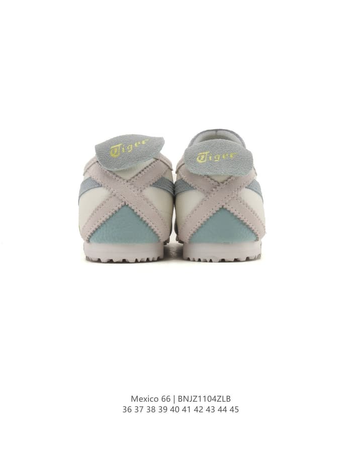 Onitsuka Tiger Mexico 66 Classic Retro Sneakers in Cream With Grey And Lime Stripes