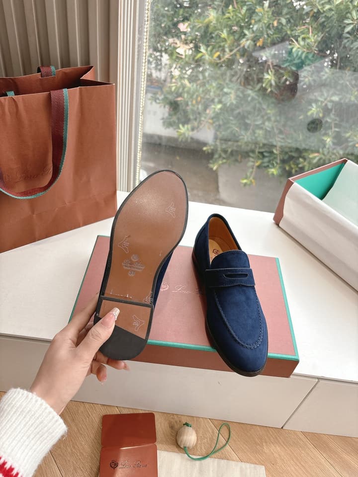 Loro Piana Loafers in Black Suede