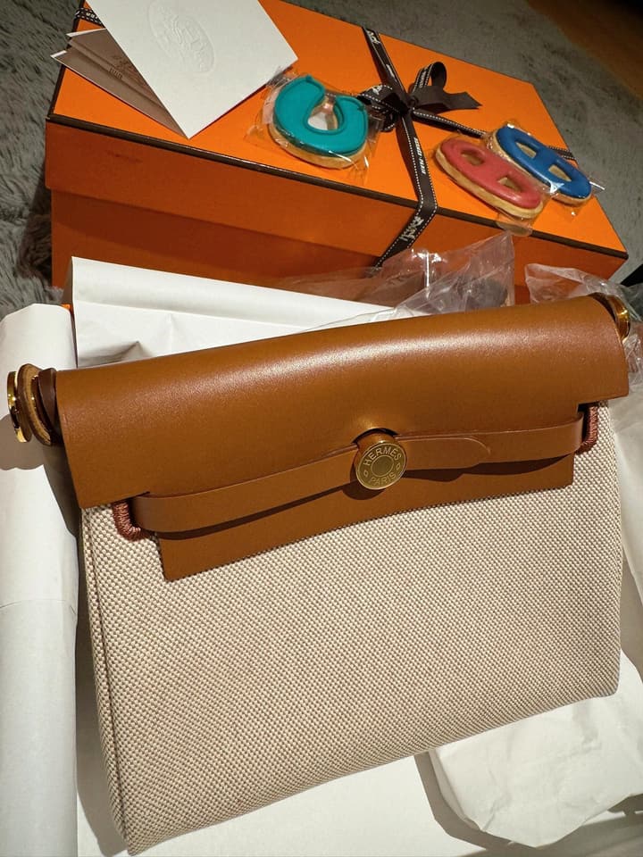 Hermès Herbag 20 Mini Canvas Woven Handbag