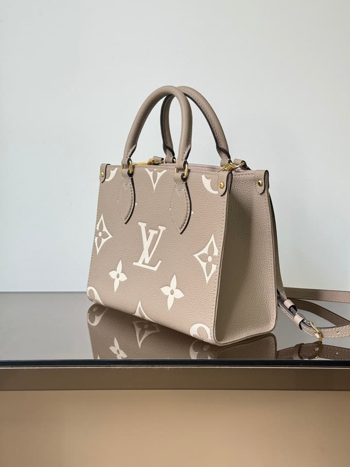 Louis Vuitton OnTheGo Small Handbag in Elephant Grey Monogram