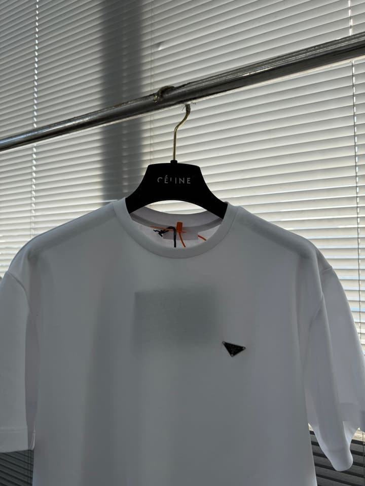 Prada Triangle Logo Short-Sleeve T-Shirt in Black