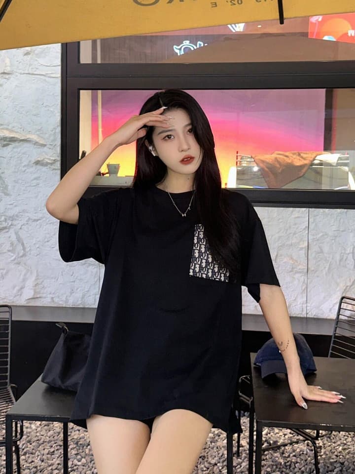Dior Jacquard Pocket & Back Stripe T-Shirt in Black