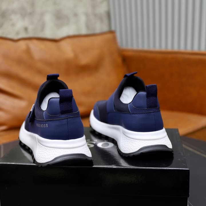 Boss Men's Knit Sneakers in Black Laced