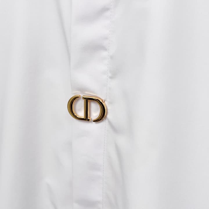 Dior Classic CD Metal Placket Shirt in Bright White