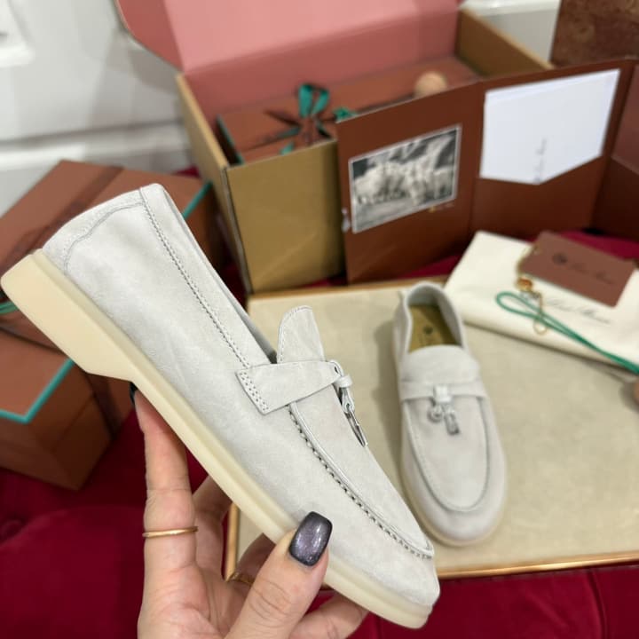 Loro Piana Summer Charms Walk Kids Moccasin Loafers – Kids Collection in Cream
