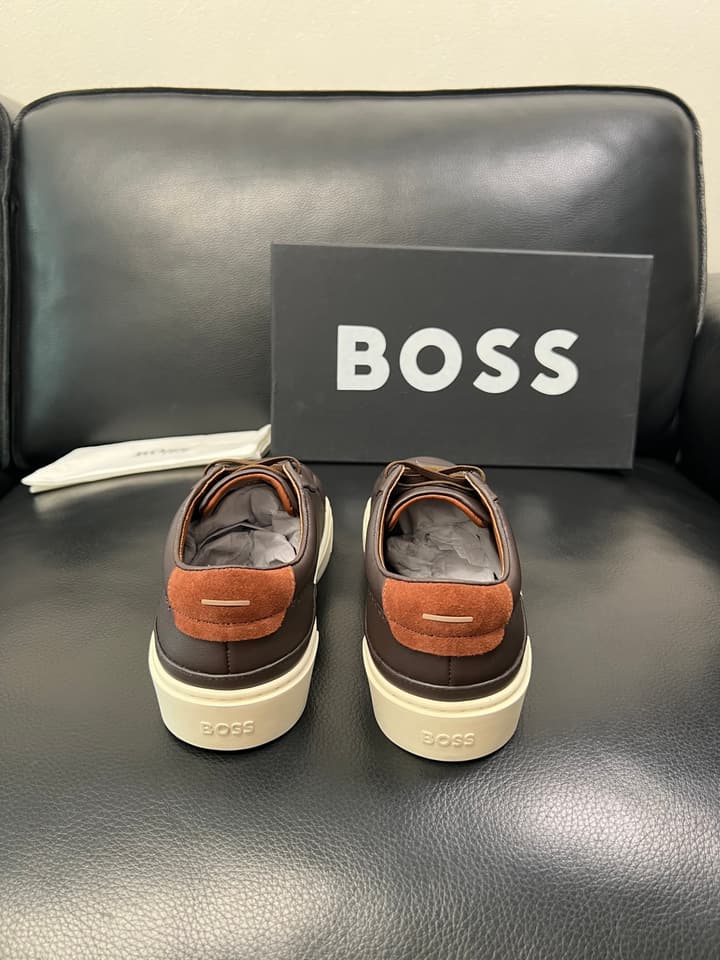 Boss Panelled Leather Sneakers