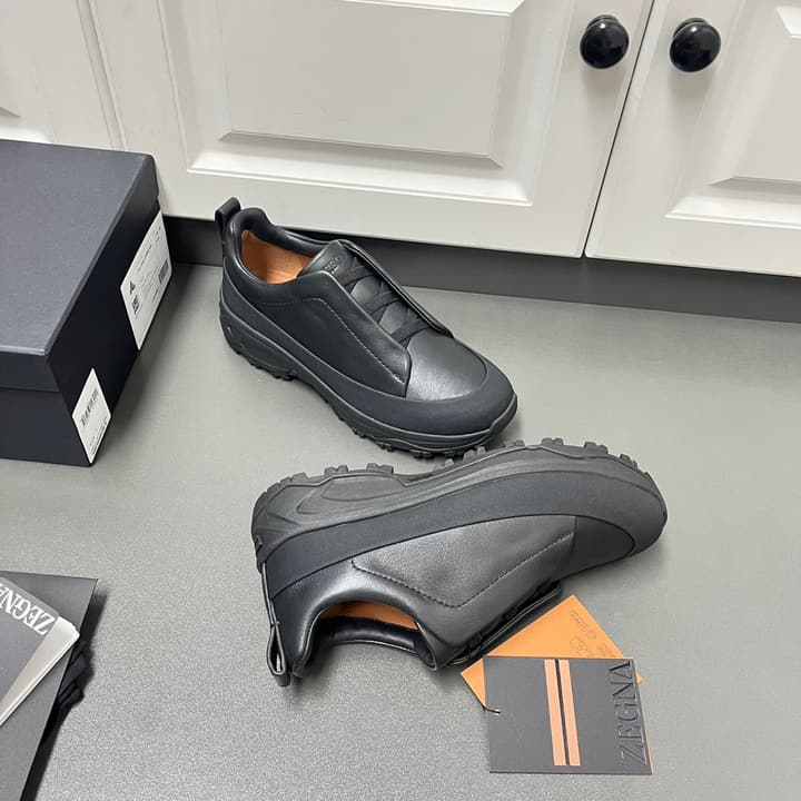 Zegna Triple Stitch™ Monte Suede Loafers – 2024 Collection in Black
