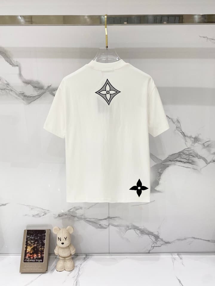 Louis Vuitton 320g Clover Grid Embroidery T-Shirt in Black
