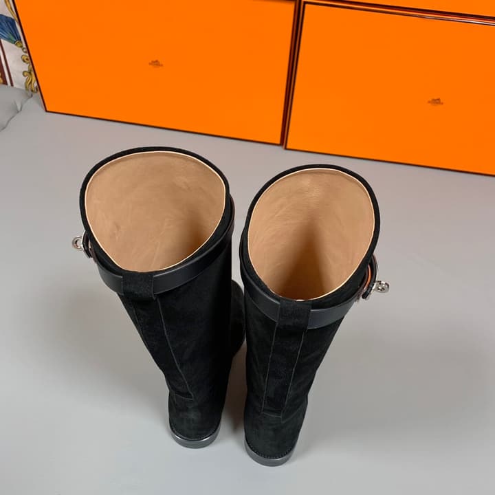 Hermès Classic Knight Riding Boots – Autumn/Winter in Black Suede Riding Boot