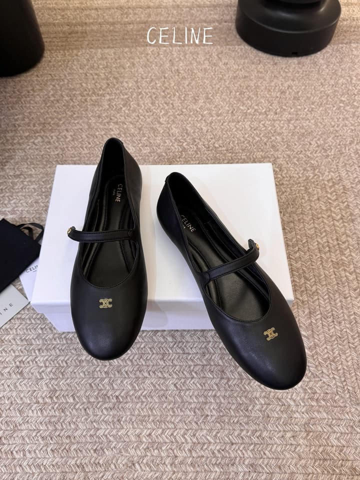 Celine Mary Jane Flat Loafers in Black