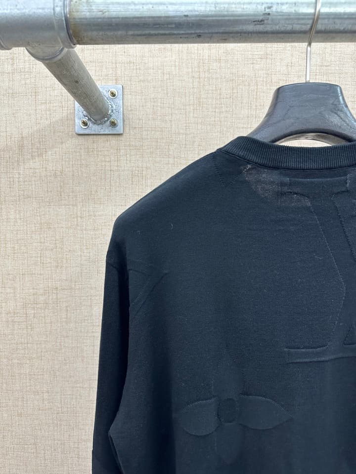 Louis Vuitton MONOGRAM Embossed Crewneck Sweater – 25FW in Dark Embossed Monogram Sweater