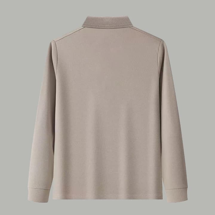 Dior Silk Long Sleeve Polo Shirt with Metal Patch in White With Solid Pocket