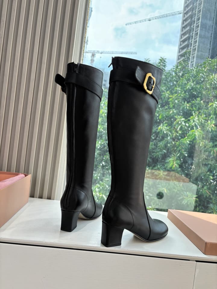 Miu Miu Chelsea Knee-High Boots – 25FW in Black