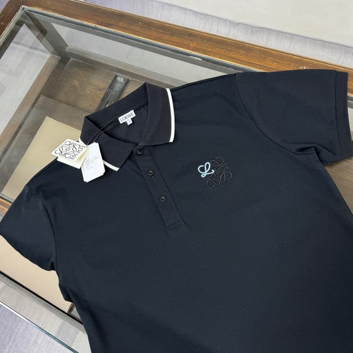 Loewe Business Casual Short-Sleeved Polo Shirt – 2026SS in Black