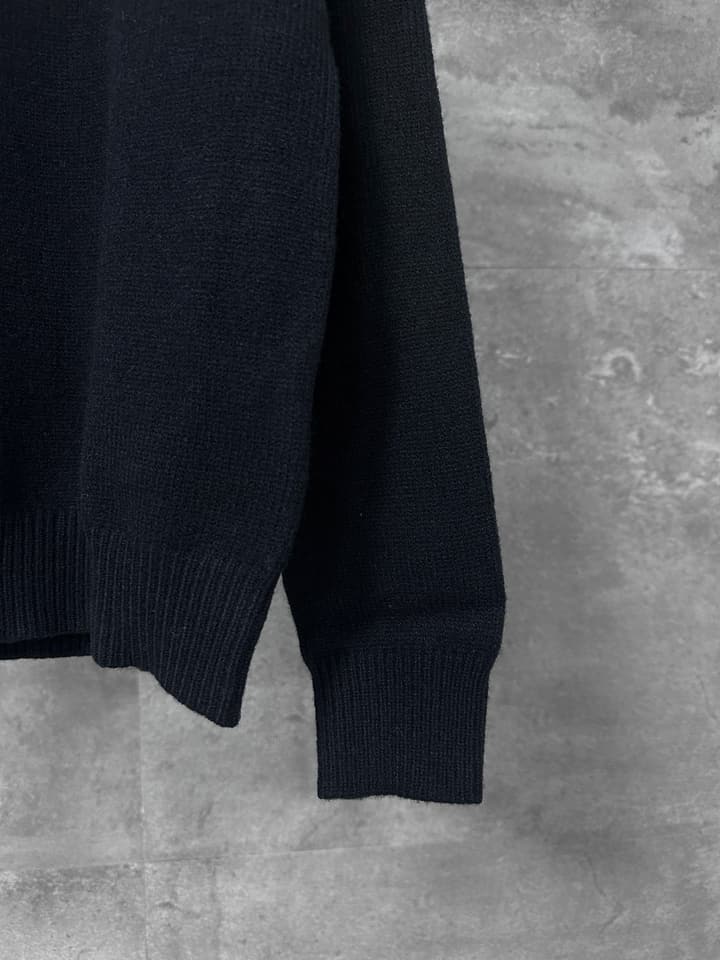Celine Small Embroidery Half-Zip High-Neck Sweater – 24FW in Black Half-zip Sweater