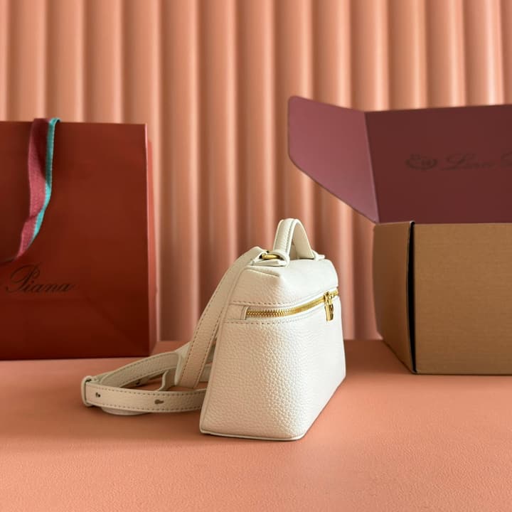 Loro Piana Extra Pocket L19 Crossbody Bag in Cream Gold Hardware