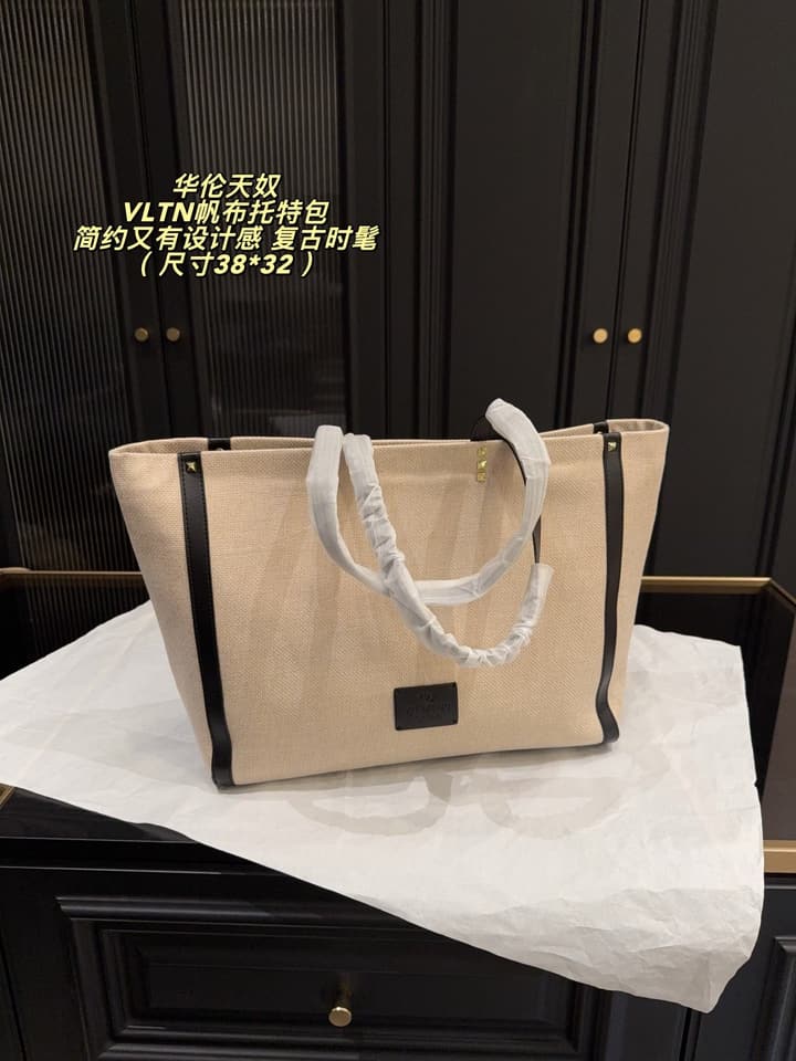 Valentino Garavani VLTN Canvas Tote Bag
