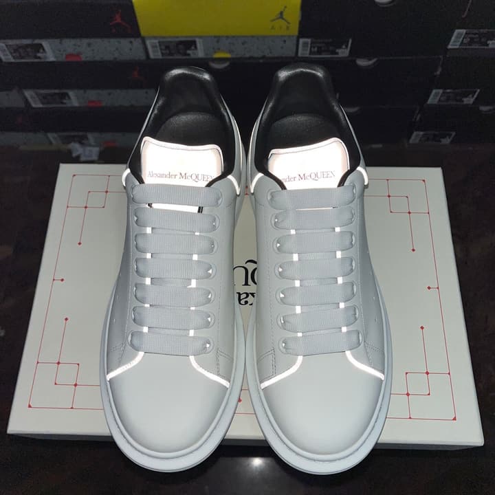 Alexander McQueen Oversized Low-Top Sneakers in All Black With White Sole