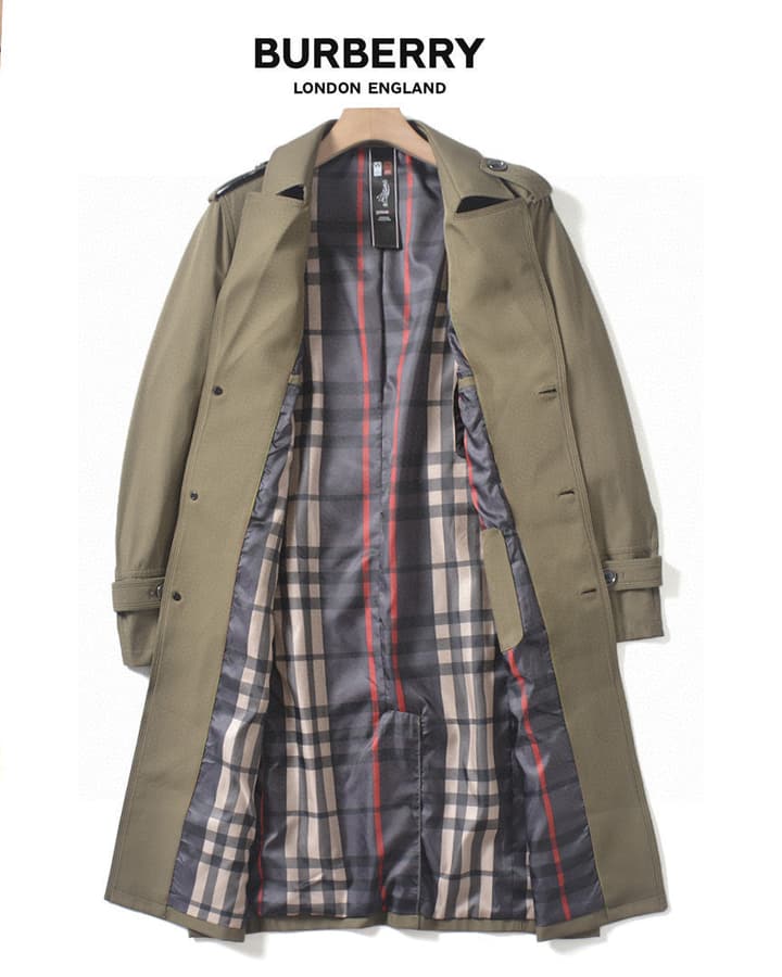 Burberry Long Double-Breasted Trench Coat – 2025FW in Navy Blue