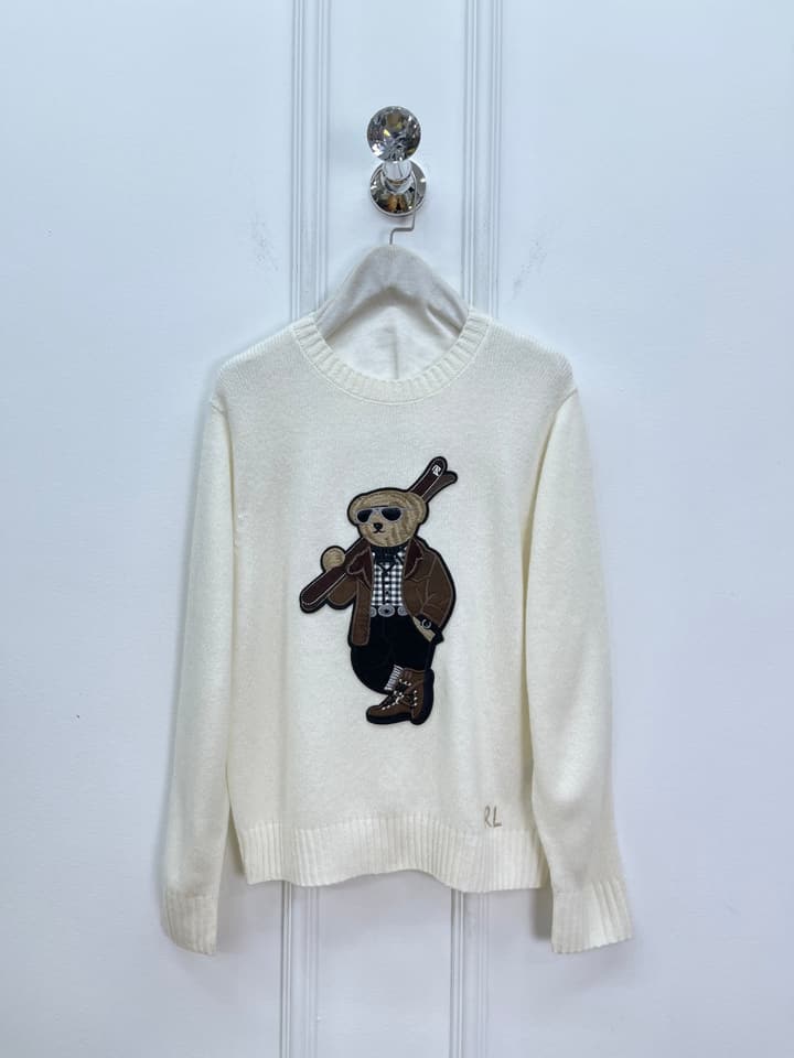 Ralph Lauren Polo Bear Cashmere Wool Knit Sweater in Black Polo Bear Sweater