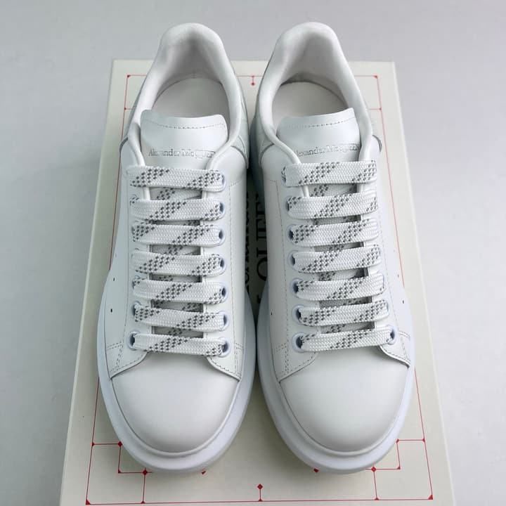 Alexander McQueen Oversized Platform Sneakers in All White Textured