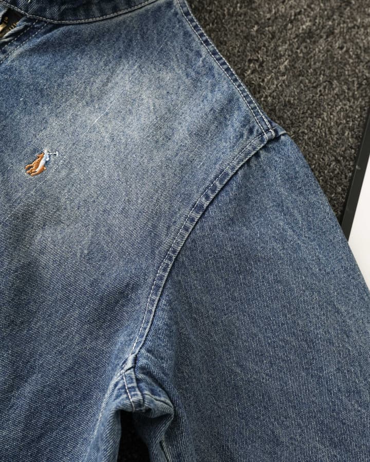 Ralph Lauren Washed Denim Jacket – 2025 Fall Collection in Classic Blue Denim