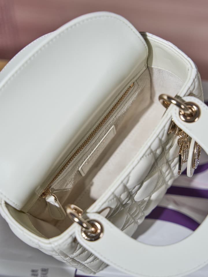 Dior Classic Lady Lambskin Handbag in Blush Pink