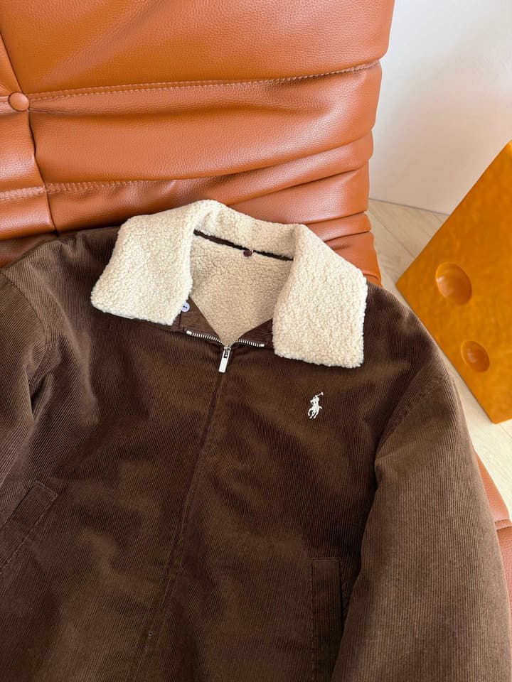 Ralph Lauren Corduroy Sherpa Lined Jacket – 25SS in Brown Corduroy Shearling Jacket