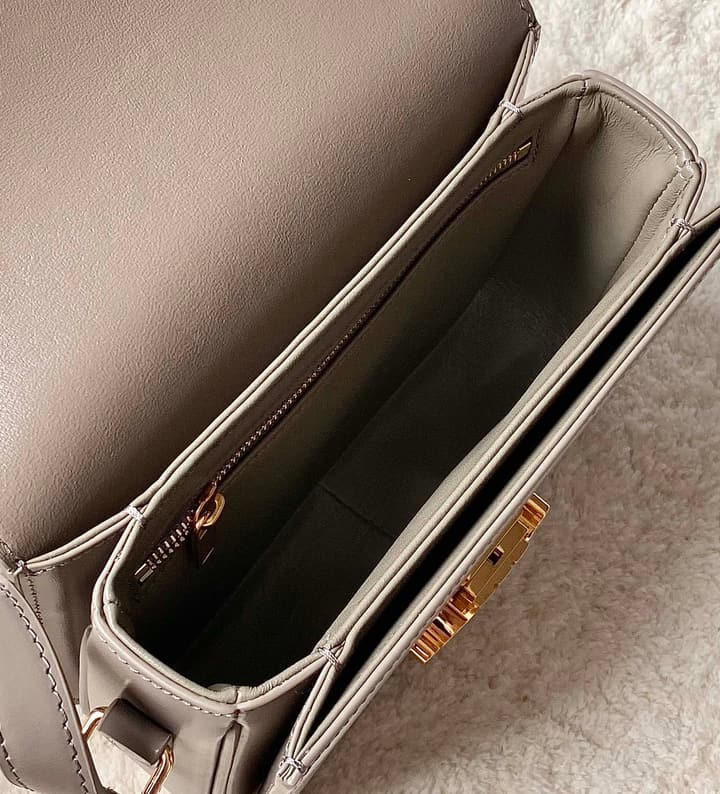Celine Triomphe Box Calfskin Bag in Burnt Orange