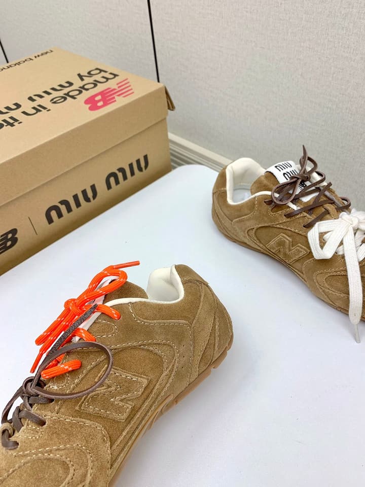 Miu Miu x New Balance Collaboration Runway Sneakers – 2024 in Distressed Grey