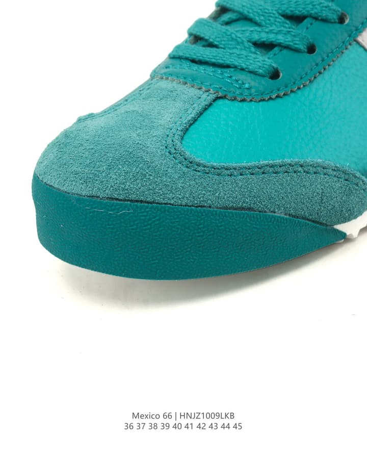 Asics Onitsuka Tiger Mexico 66 Classic Sneakers in Teal With White Stripes And Yellow Accent