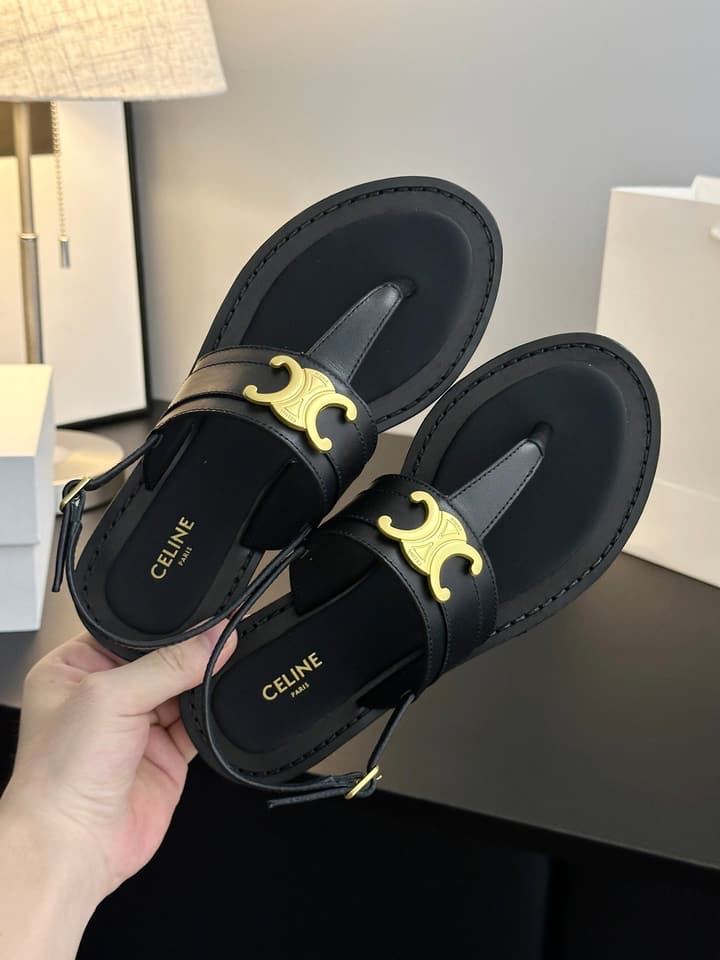 Celine Vintage Roman Sandals – SS Collection in Black
