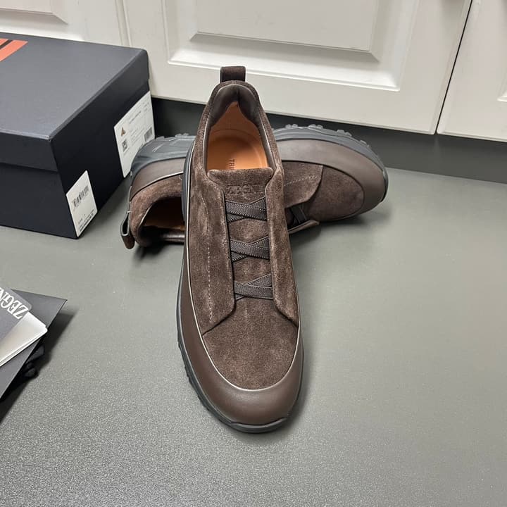 Zegna Triple Stitch™ Monte Perforated Casual Shoes in White Smooth