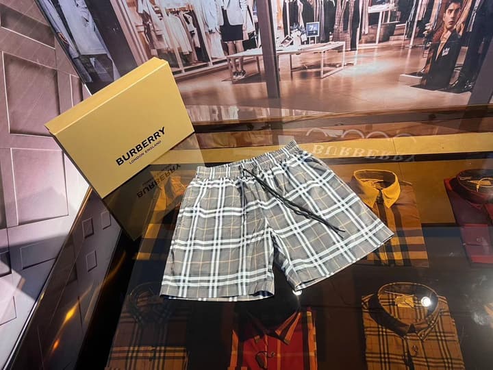 Burberry Vintage Check Swim Trunks in Beige