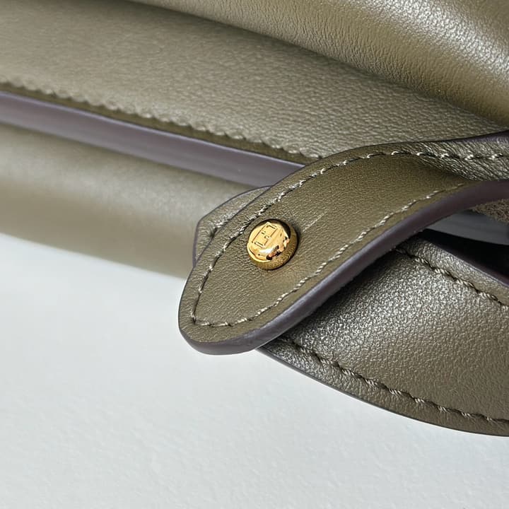Fendi Peekaboo Iconic Large Handbag in Deep Burgundy Calfskin