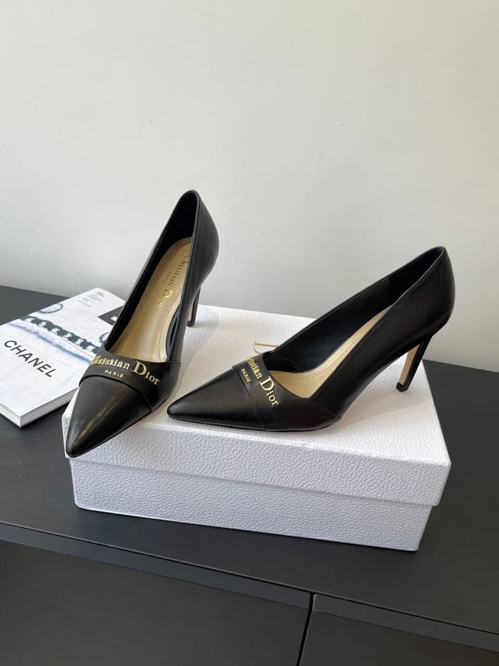 Dior My Dior Pointed-Toe Slingback Heels – 25SS in Patent Black