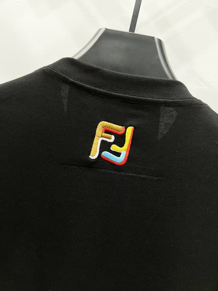 Fendi Embroidered Zipper Pocket T-Shirt – 2025SS in Black