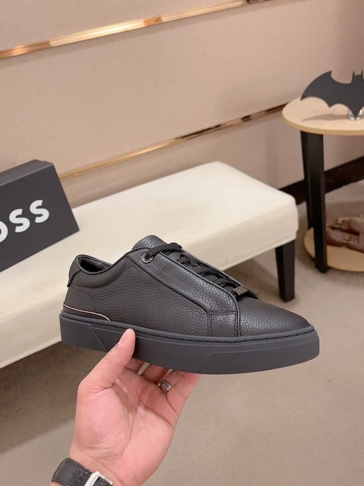 Boss Premium Casual Men's Sneakers in Black Monochromatic