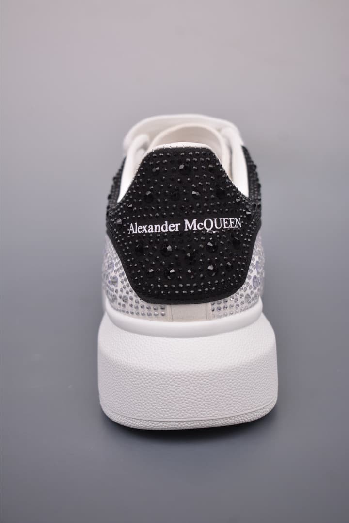 Alexander McQueen Rhinestone Sneakers in All Black Embossed