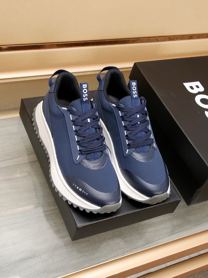 Boss New Men's Athletic Sneakers in Monochromatic Black