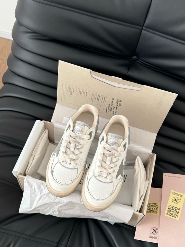 Golden Goose Graffiti Sneakers – 2024 Collection in Cream With Black Star