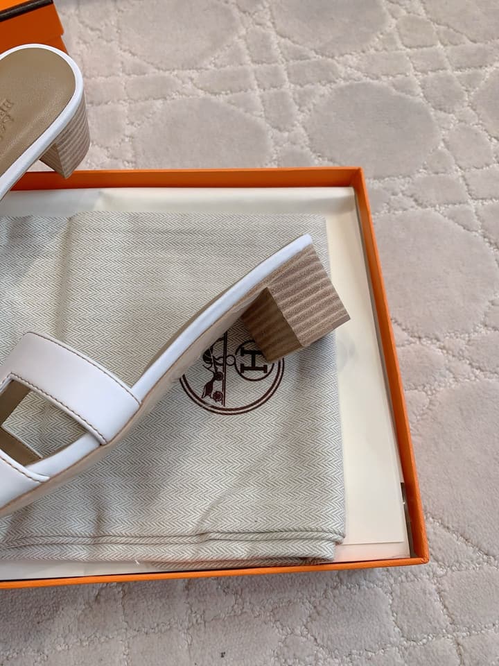 Hermès H-Heeled Sandals in Tan