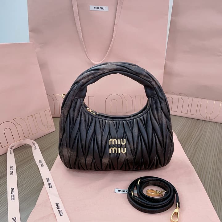 Miu Miu MiuWander Handbag in Black