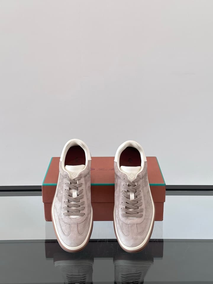 Loro Piana WeekendWalk Suede Sneakers in Cream Suede