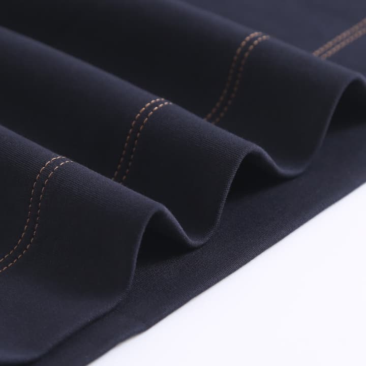 Fendi Leather Patch Short-Sleeve T-Shirt in Navy Blue