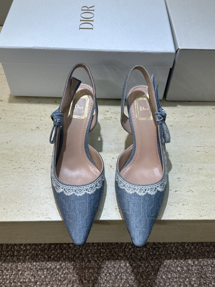 Dior J'Adior Dentelle Slingback Heels – 2026 Early Spring Haute Couture Collection in Beige