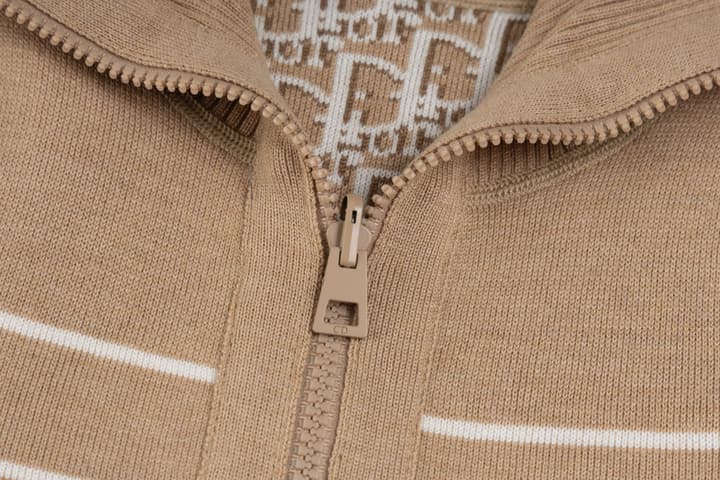 Dior Reversible Oblique Zipper Knit Cardigan – 25FW in Navy Blue