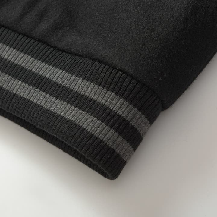 Fendi Black Wool Lapel Bomber Jacket in Black Wool Bomber Jacket