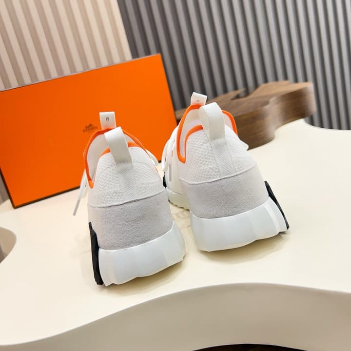 Hermès Men's Casual Sport Sneakers in All Black Knit